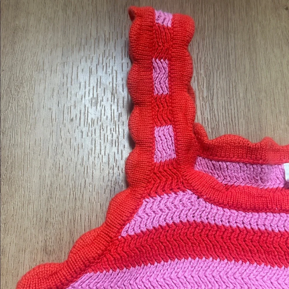 GAP Women’s 100% Cotton Red and Pink Striped Knit Tank Top Size Medium - Picture 3 of 8